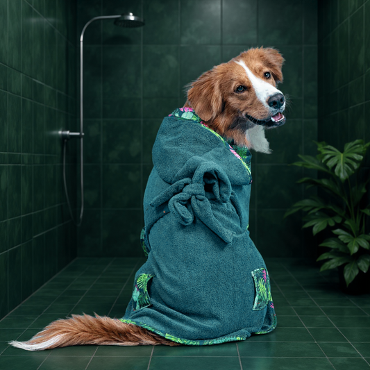 Peignoir pour chien Max et Molly I  Jungle vert